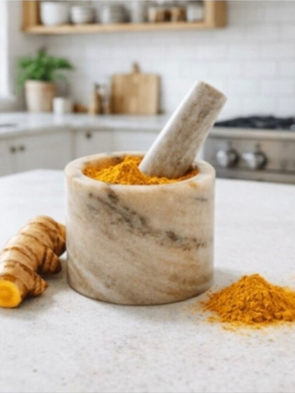 Verve Culture Mini Marble Mortar & Pestle Set NEW Kitchen Spice Grinder